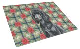 Standard Black Poodle Christmas PoinsettIas Glass Cutting Board Decorative Tempered Glass Kitchen Cutting and Serving Board Large Size Chopping Board