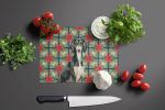 Black and Tan Saluki Christmas PoinsettIas Glass Cutting Board Decorative Tempered Glass Kitchen Cutting and Serving Board Large Size Chopping Board