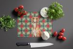 Red Saluki Christmas PoinsettIas Glass Cutting Board Decorative Tempered Glass Kitchen Cutting and Serving Board Large Size Chopping Board
