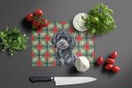 Toy Black Poodle Christmas PoinsettIas Glass Cutting Board Decorative Tempered Glass Kitchen Cutting and Serving Board Large Size Chopping Board
