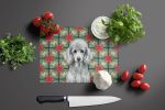Standard Silver Poodle Christmas PoinsettIas Glass Cutting Board Decorative Tempered Glass Kitchen Cutting and Serving Board Large Size Chopping Board